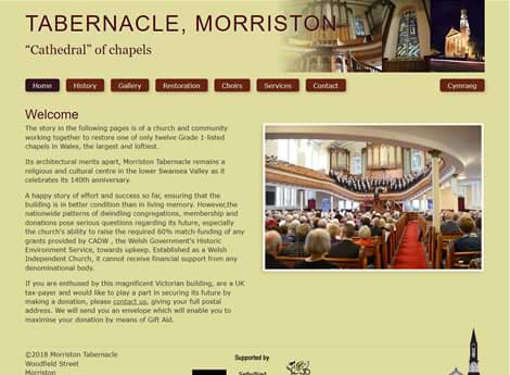 Morriston Tabernacle website screenshot